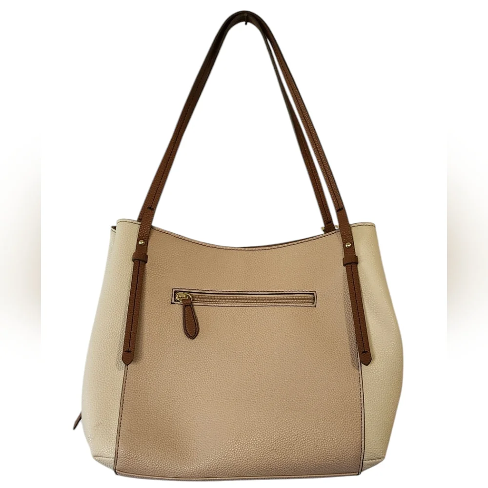 EUC Liz Claiborne Tote, Tan and Cream Purse, Liz Claiborne Purse, Two Toned Bag - Picture 1 of 16